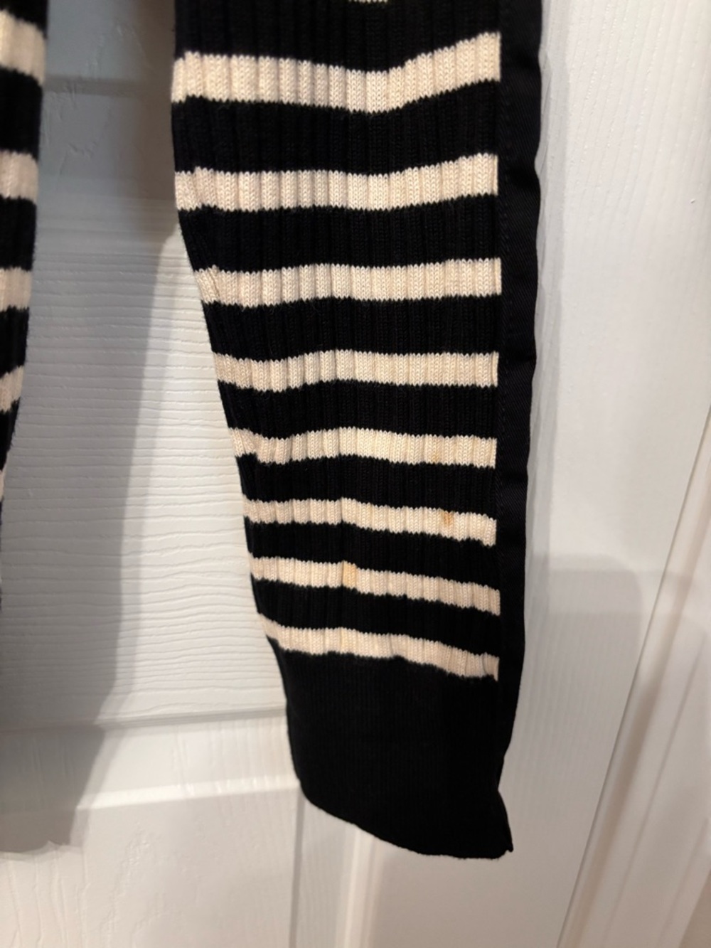 Lauren Ralph Lauren Black & White Striped Henley Sweater 100% cotton - Picture 5 of 9